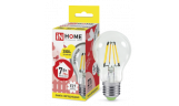 Лампа LED-A60-deco 7Вт Е27 3000К 630Лм прозрачная InHome